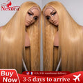 27 Honey Blonde Human Hair Wig 13x4 13X6 Hd Lace Frontal Wig 30 Inch Brazilian Straight Human Hair Wig Pre Plucked For Women