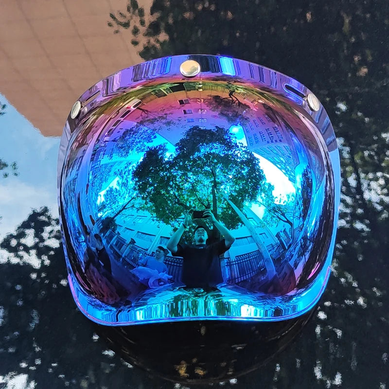 Motorcycle Helmet Bubble Visor Motorbike Helmet Visors Multicolor Vintage Cascos Para Moto Windshield Shield Universal Mask