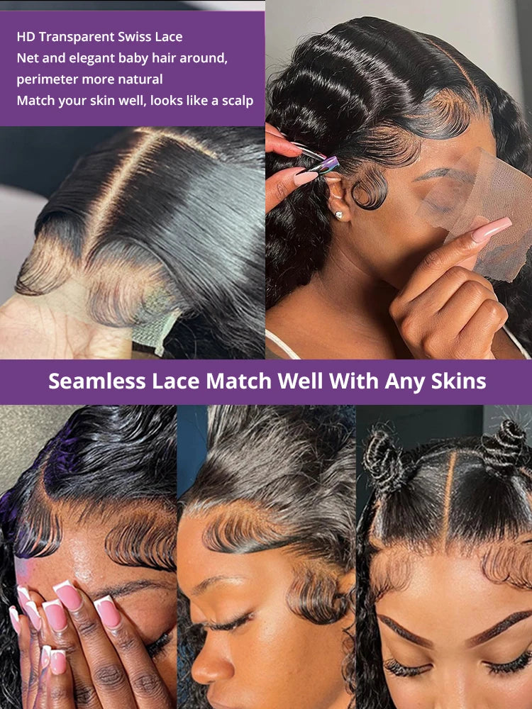 30 40 44 Inch Water Deep Wave 13x4 13x6 Hd Lace Frontal Wigs Human Hair 360 Full Lace Front Wig Curly Human Hair Wigs For Women