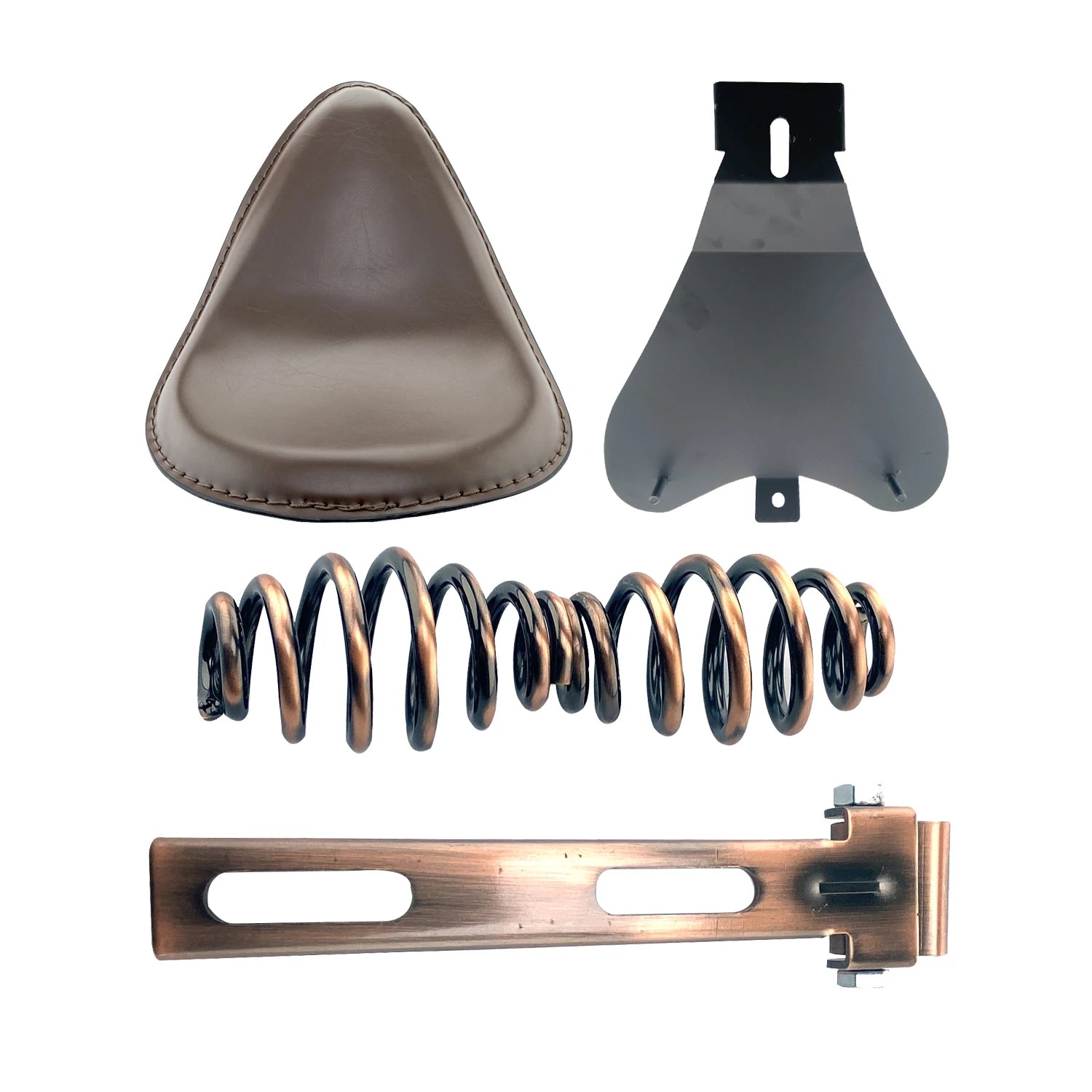 Motorcycle Brown PU Leather Driver Solo Seat+3" Spring Bracket For Harley Sportster Bobber Chopper 883 XL883L XL883C XLH1200