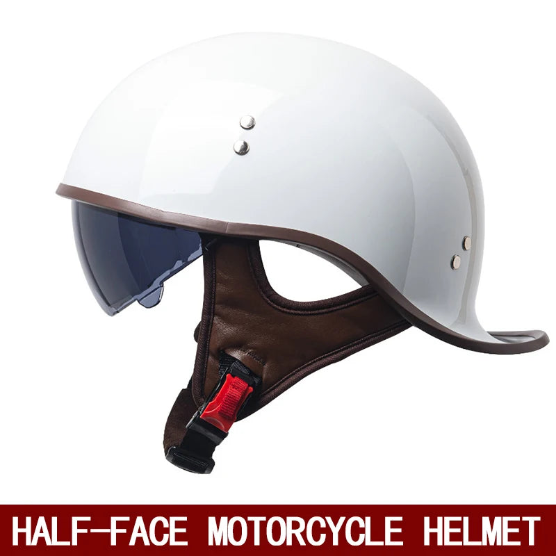 Motorcycle helmet men's summer half helmet with internal mirror personalized floating helmet safety helmet