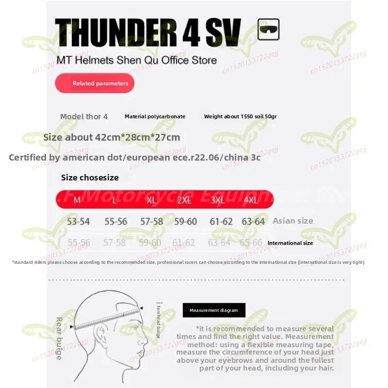 High quality MT Thunder 4 SV helmet motorcycle helmet new full face covered off-road helmet men's four season riding equipment