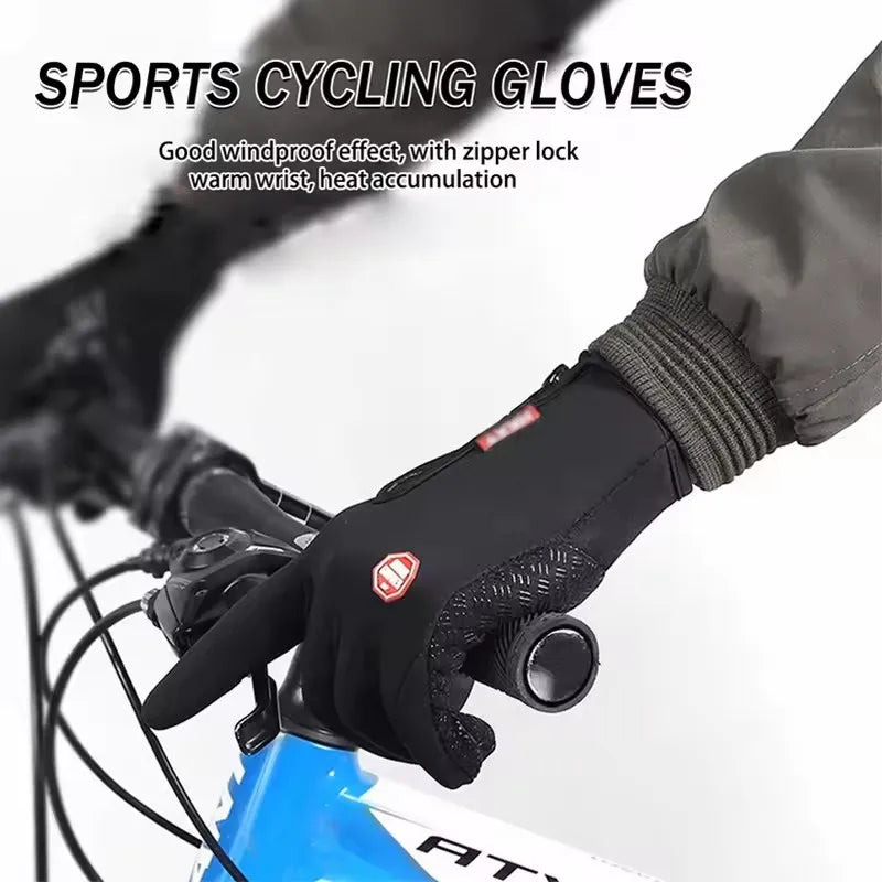 Winter Warm Cycling Gloves Bicycle Warm Touchscreen Full Finger Glove Waterproof Outdoor Bike Skiing Fishing Motorcycle Riding