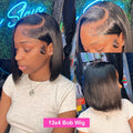 13x4 13x6 HD Bone Straight Bob Lace Frontal Human Hair Brazilian Short Bob Wig For Women 200% Density Straight Natural Bob Wigs