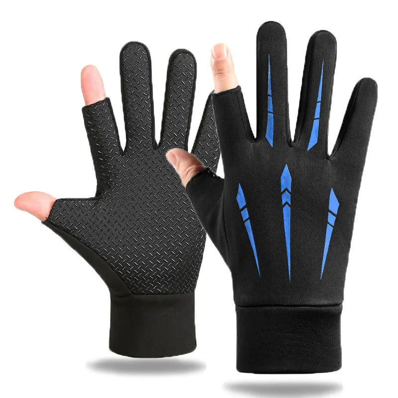 Warm Cycling Gloves for Men Autumn Winter Fishing Non-slip Motorcycle Water-Repellent Touch Screen Wear Resistant Driving Gloves