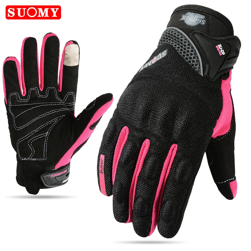 Suomy Winter Warm Motorcycle Gloves Windproof Waterproof Lady Pink Motorbike Riding Gloves Women Purple Motocross Guantes XS-XXL