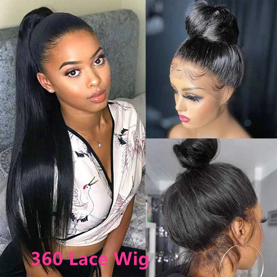Heyju Wig Invisible Strap 360 HD Full Lace Glueless Wig Kinky Straight Lace Frontal Wig Yaki Straight Lace Front Human Hair Wig