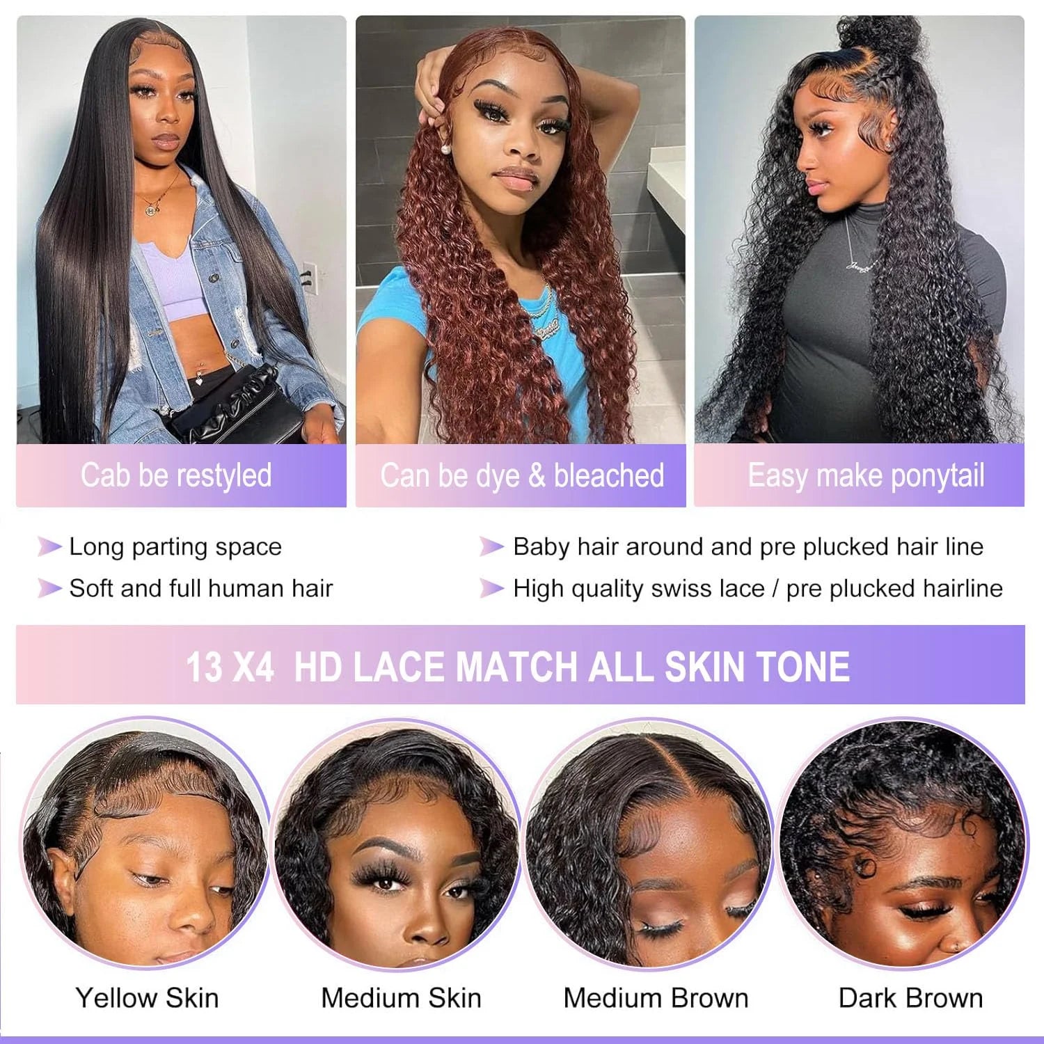 13x6 Lace Front Wig Human Hair HD Transparent 13x4 Deep Wave Lace Frontal Wigs Pre Plucked 200% Density 5x5 Lace Closure Wigs