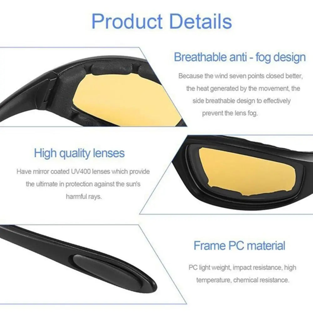 Outdoor Sport Dustproof Cool Motorcycle Riding Glasses Goggles Scooter Sunglasses Protective Gears