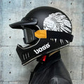 Vintage Full Face Motorcycle Motocross Helmet ABS Shell Lightweight Casque High Quality Casco Moto Four Seasons Cruise