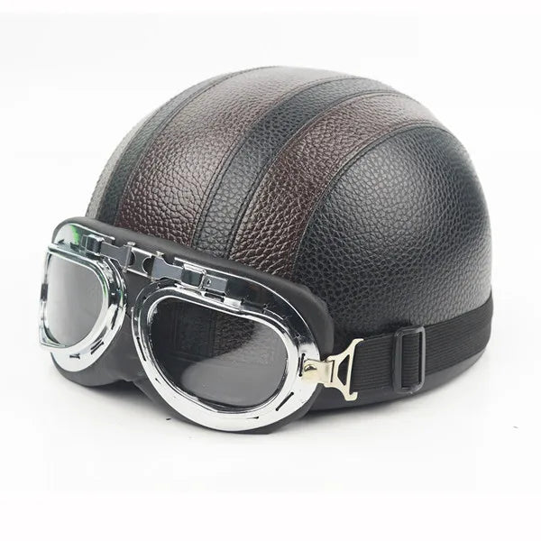For Harley Adult Helmets Motorcycle Retro Half Cruise Helmet Motorcycle Scooter Helmet All season Vintage GERMAN Motorcycle Moto