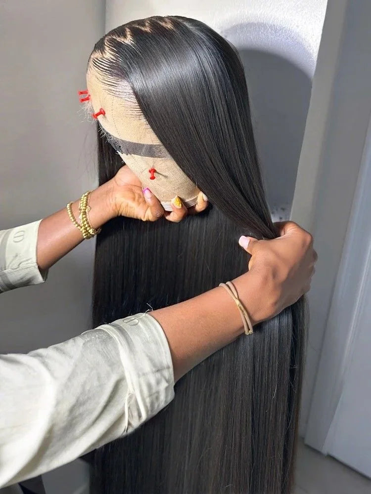 Bling Hair Hd Transparent Straight 13x4 Lace Front Wig Human Hair PrePlucked Brazilian Remy 13x6 Lace Frontal Wigs For Women