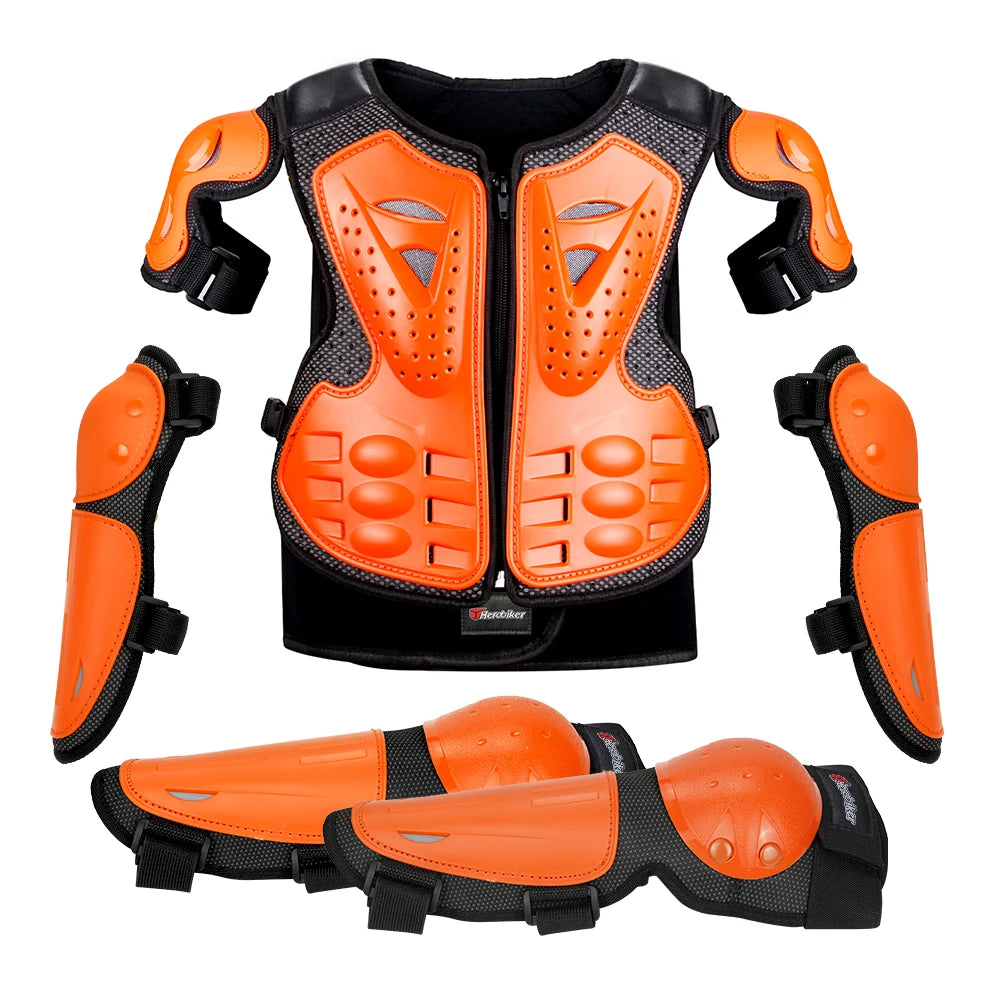 Motorcycle Armor Vest Protection Motocross Body Armor Jacket Protective Armors Riding Kneepads Moto Full Armor Children