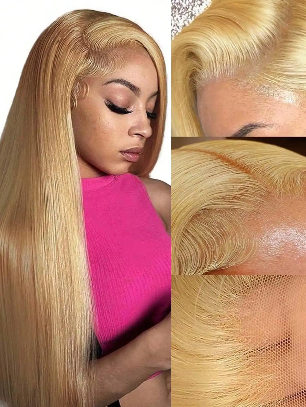 Highlight Ombre Bone Straight Wigs 13x6 Lace Frontal Wig Human Hair Blonde 40 Inch 13x4 Lace Front Human Hair Wig For Women