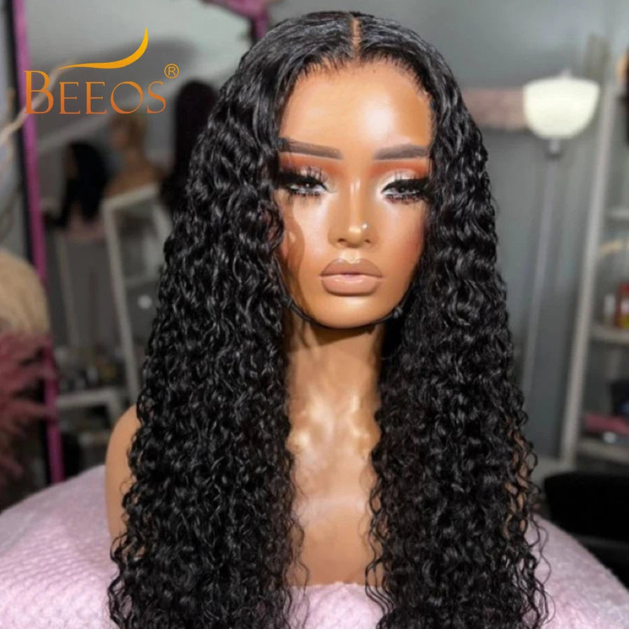 Water Wave Wig 100% Human Hair Wig 7x6 Drawstring Glueless Wigs Curly Wigs Deep Part Silklike HD Lace Wigs Brazilian Remy Hair