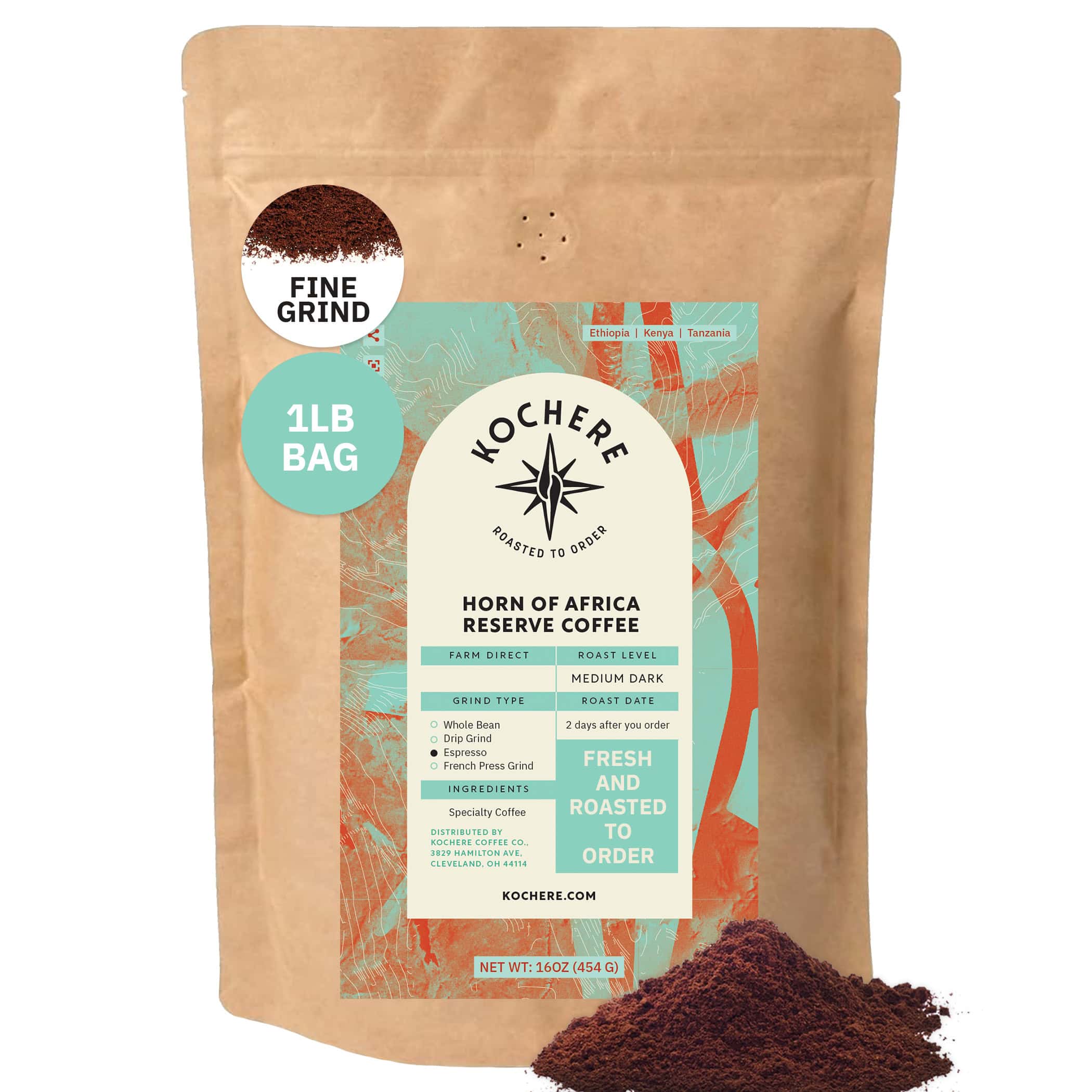 Kochere Coffee Horn of Africa Reserve Signature Espresso Blend - Medium-Dark Roast