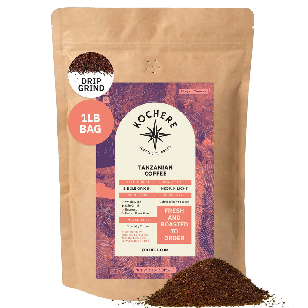 Kochere Coffee Tanzanian Mbeya AB Medium-Light Roast - Pear, Floral, Jasmine Notes