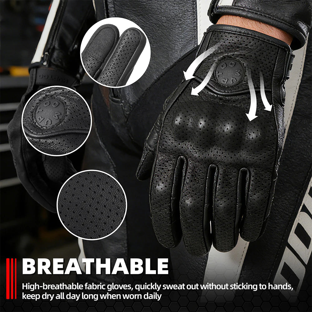 Outdoor Touch Screen Gloves Leather Sports Cycling Hiking Hunting Camping Motorcycle Tactical Riding Anti-skid Protective Gear