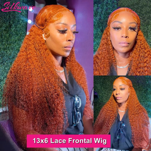 210 Density Orange Ginger Wig Human Hair Curly 13x6 Hd Lace Front Wig Pre Plucked 350# Colored Wig Deep Wave Human Hair Wigs