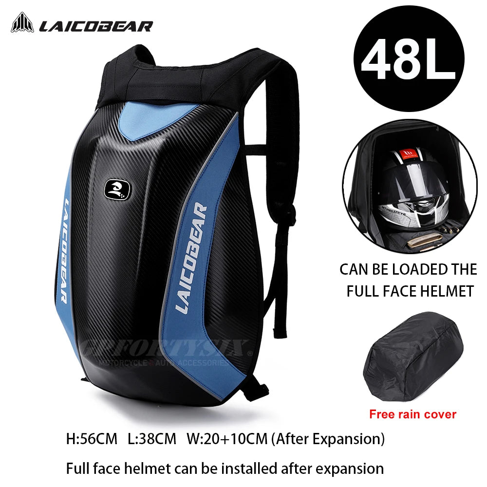 Waterproof Motorcycle Backpack Full Face Helmet Backpack Rider Bag Reflective Travel Bag Carbon Fiber Motorcycle Helmet Bags Men