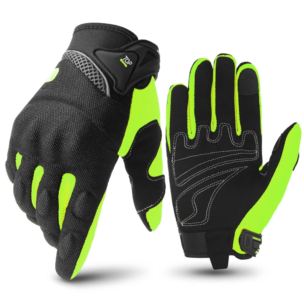Summer Motorcycle Gloves Breathable Riding Gloves Hard Knuckle Touchscreen Motorbike Gloves For Dirt Bike Moto Full Finger Glove