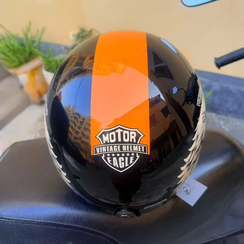 HOT Open Face Motorcycle Helmet Vintage Moto Helmet Unique Retro Motorbike 3/4 Half Helmet Removable lining cascocascospara moto