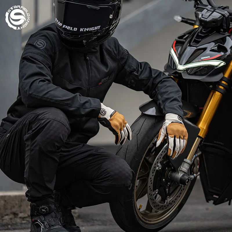 2026 New Motorcycle Riding Gloves Slow Rebound Summer Breathable Thin Retro Men's and Women's Locomotive Gloves