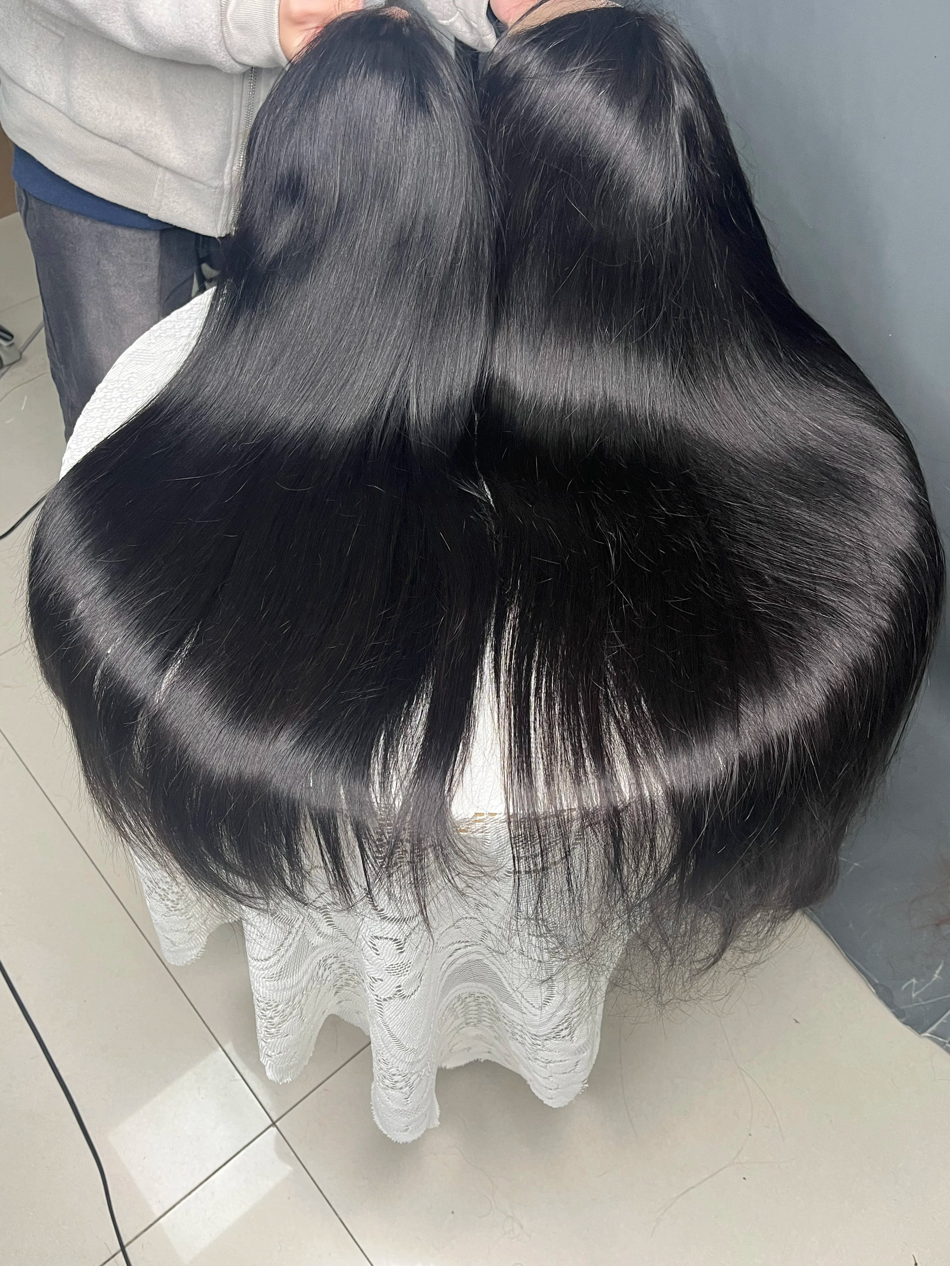 250% Density 40 Inches 13x6 Hd Lace Front Straight Human Hair Wigs 13x4 Transparent  Wig Brazilian Natural Color For Black Women