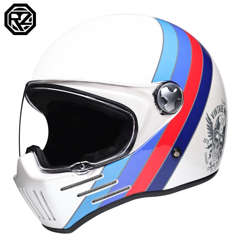 Retro motorcycle helmet ABS Light cruiser full coverage helmet for men and women DOT approved