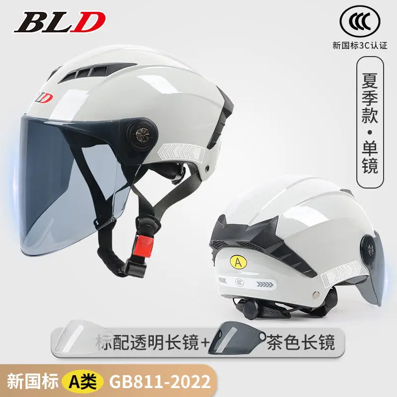 BLD Electric Vehicle Helmet Women's Summer Sunscreen Motorcycle Half Helmet Men's Four Seasons Safety Helmet casco moto