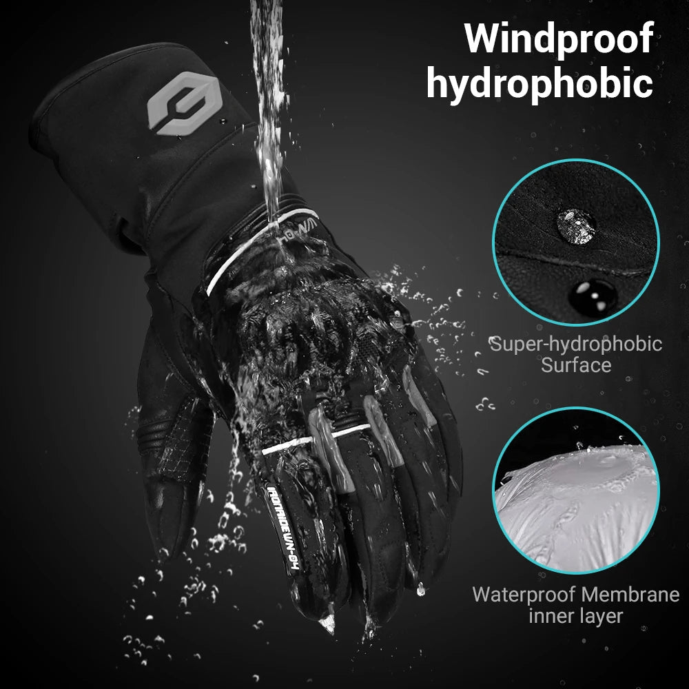 Men's Motorcycle Gloves Winter Warm Windproof Waterproof Off-road Riding Gloves Anti Fall Touch Screen Full Finger Sports Gloves