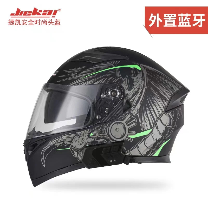 JieKai motorcycle helmet motocross full helmet with Bluetooth earphones for men women all season casco moto cascos para moto