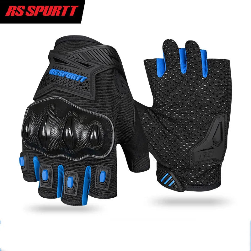 Motorcycle Gloves for Men Women Summer Breathable Riding Half Finger Gloves Shockproof Protective Gear Motorbike Bicycle Gloves