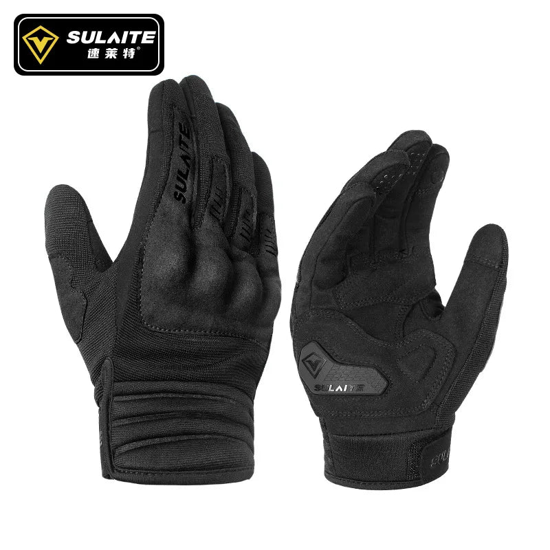 Motorcycle Riding Gloves Spring and Summer Full Finger Breathable PVC Boxing Conductive Touch Screen Gloves Motorcycle Equipment