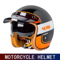 New retro cruise motorcycle helmet for men and women yellow three-quarters helmet 3/4 motorcycle half helmet with sun-shading wi