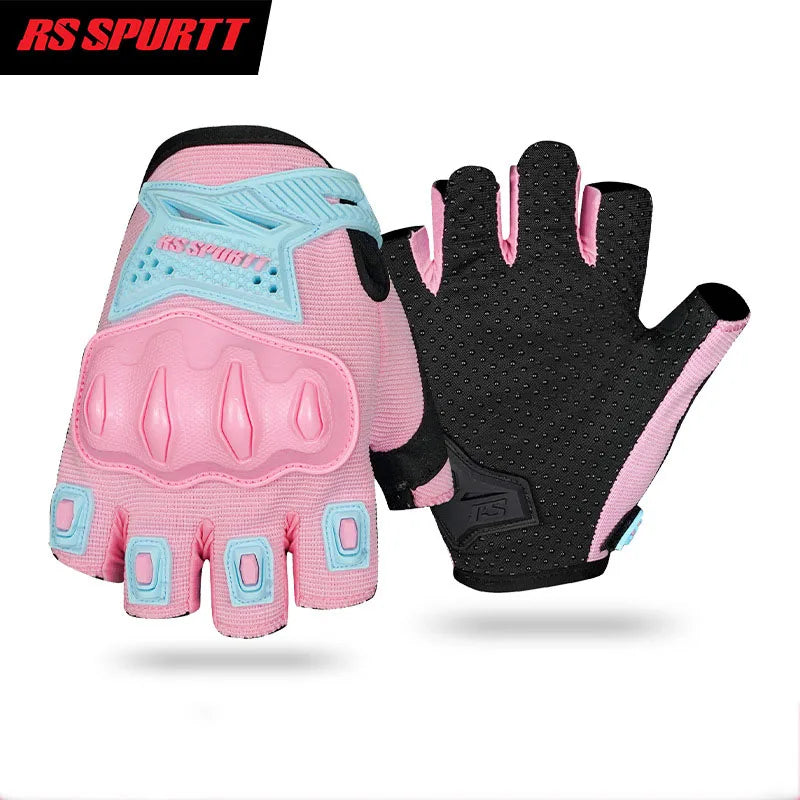 Motorcycle Gloves for Men Women Summer Breathable Riding Half Finger Gloves Shockproof Protective Gear Motorbike Bicycle Gloves
