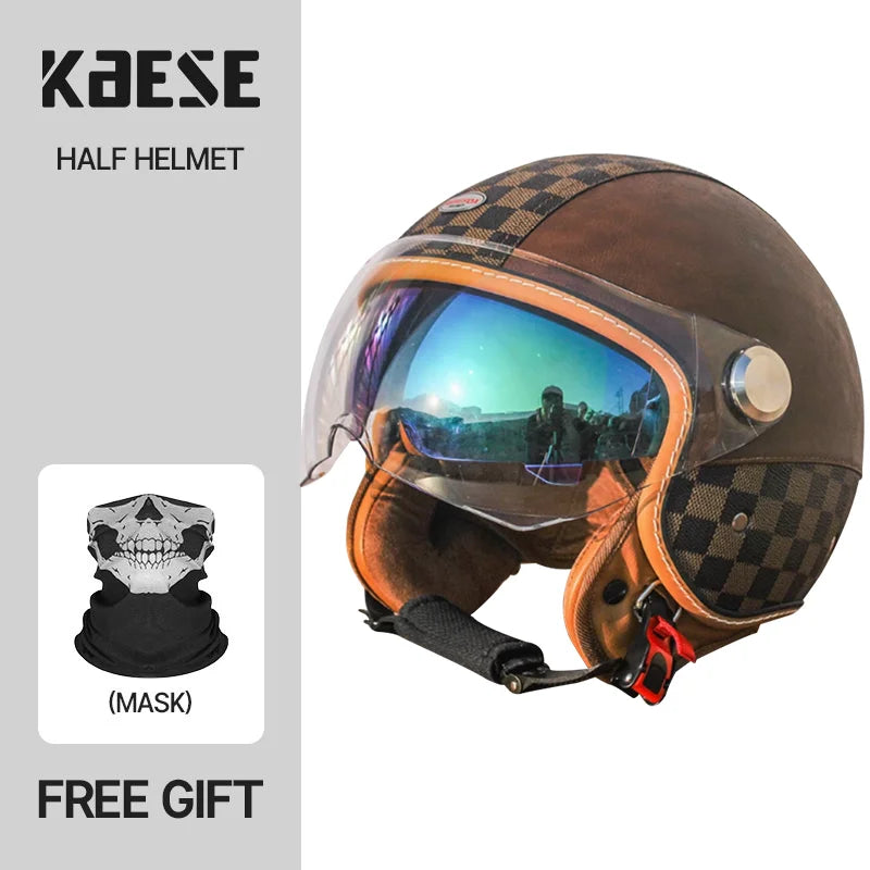 Handmade leather dot certified helmet helmet motorcycle for men for fall and winter seasons capacete de moto masculino