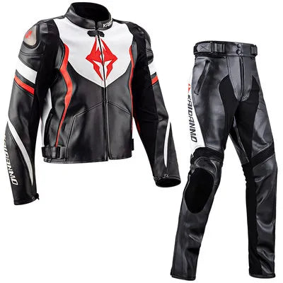 Men Women Motorcycle Riding Suit Waterproof Winter Warm Racing Jacket Pants Set Windproof Anti-Fall Riding Leather Clothing