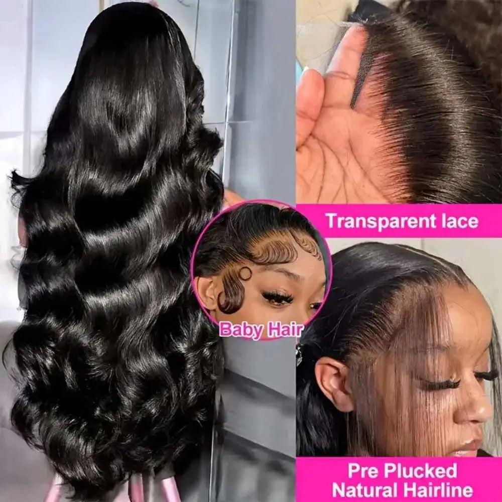 Body Wave 250 Density 30 40 Inch 13x6 HD Lace Front Brazilian Human Hair Wigs 13x4 Frontal Wig 5x5 Glueless Closure Loose Water