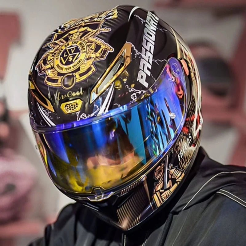 DOT Big Head Full Face Motorcycle Helmet Motocross Racing Helmets Moto Adult Motorbike Street Touring Riding For LVCOOL P7