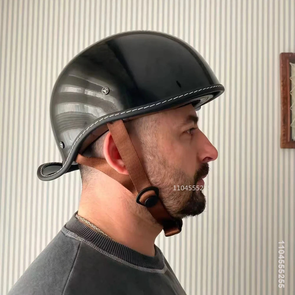 Retro Motorcycle Helmet Casco Moto Half Helmet German Classic Retro Cruise Helmet Capacete De Moto with HD Visors Four Seasons