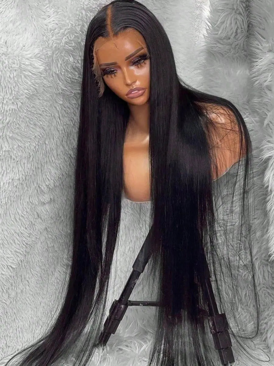 200 Density 13x4 13x6 Transparent Bone Straight 42 Inches 5X5 Lace Front Human Hair Wigs Straight Wigs Pre Plucked Lace Front