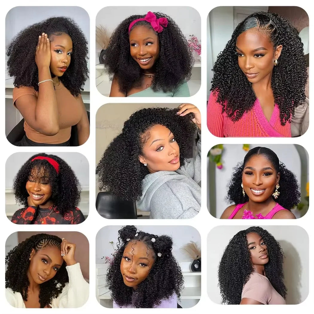 Half Wigs Human Hair Curly Human Hair Wig Short Human Hair Wigs Kinky Curly Wigs Human Hair Short Wig Brazilian Hair Wigs