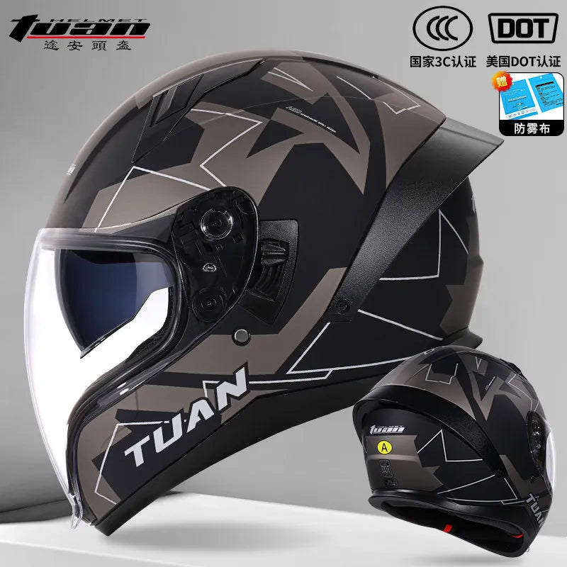 Motorcycle Helmet DOT Certified Double Mirror Drinking Water High Value Cycling Locomotive Full Helmet Ride