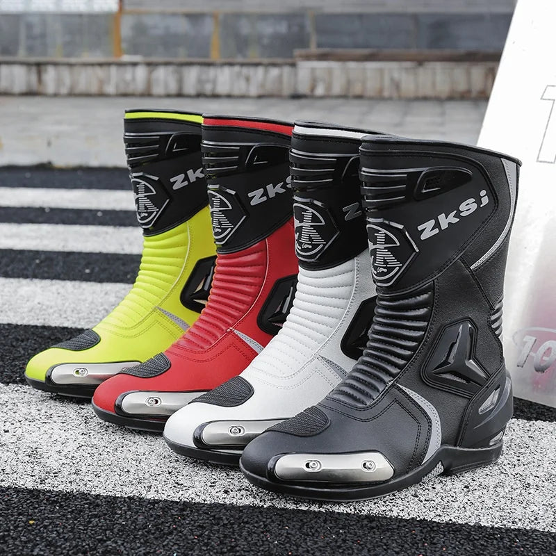 Mens Anti Slip Motorcycle Shoes Dirt Bike Boots Motobike Boots Sport Touring Protection Riding Gear Waterproof botas moto