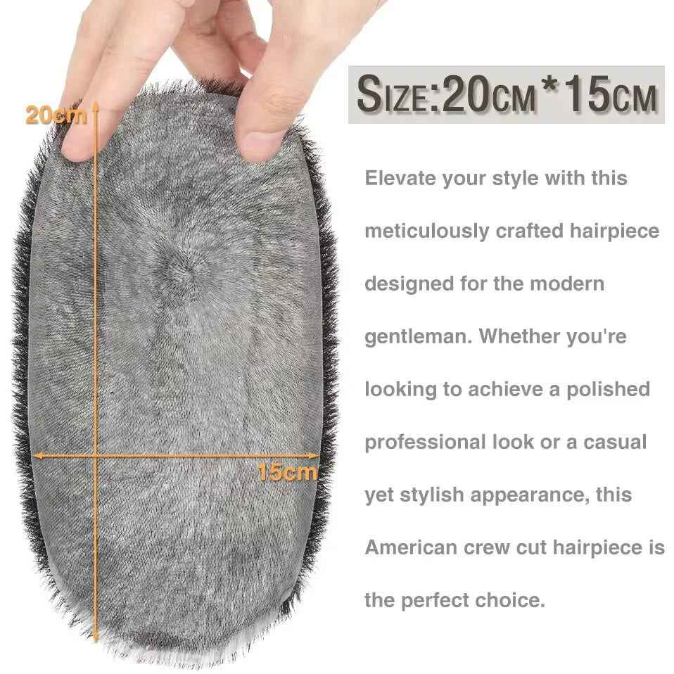 Men's Short Hair Wig Piece with PU Around Hair Men's Wig Replacement System Prosthetic Hair Wig Male Pieces For Men Baldness