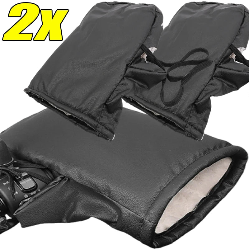 Motorcycle Windproof Waterproof Hand Cover Bicycle Handlebar Covers Warm Gloves Winter Riding Warm Handlebar Covers 2pcs/set