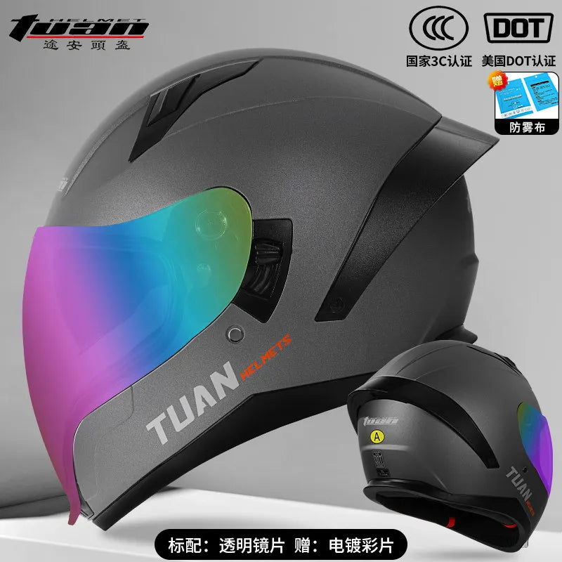 Motorcycle Helmet DOT Certified Double Mirror Drinking Water High Value Cycling Locomotive Full Helmet Ride