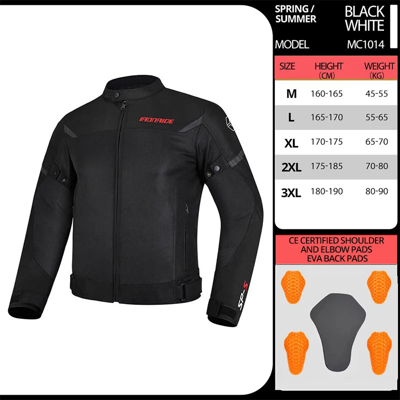 Motorcycle Jacket Anti-fall Breathable Summer Men Coat Moto Protective Gear Motorbike Riding Clothing Moto Jacket
