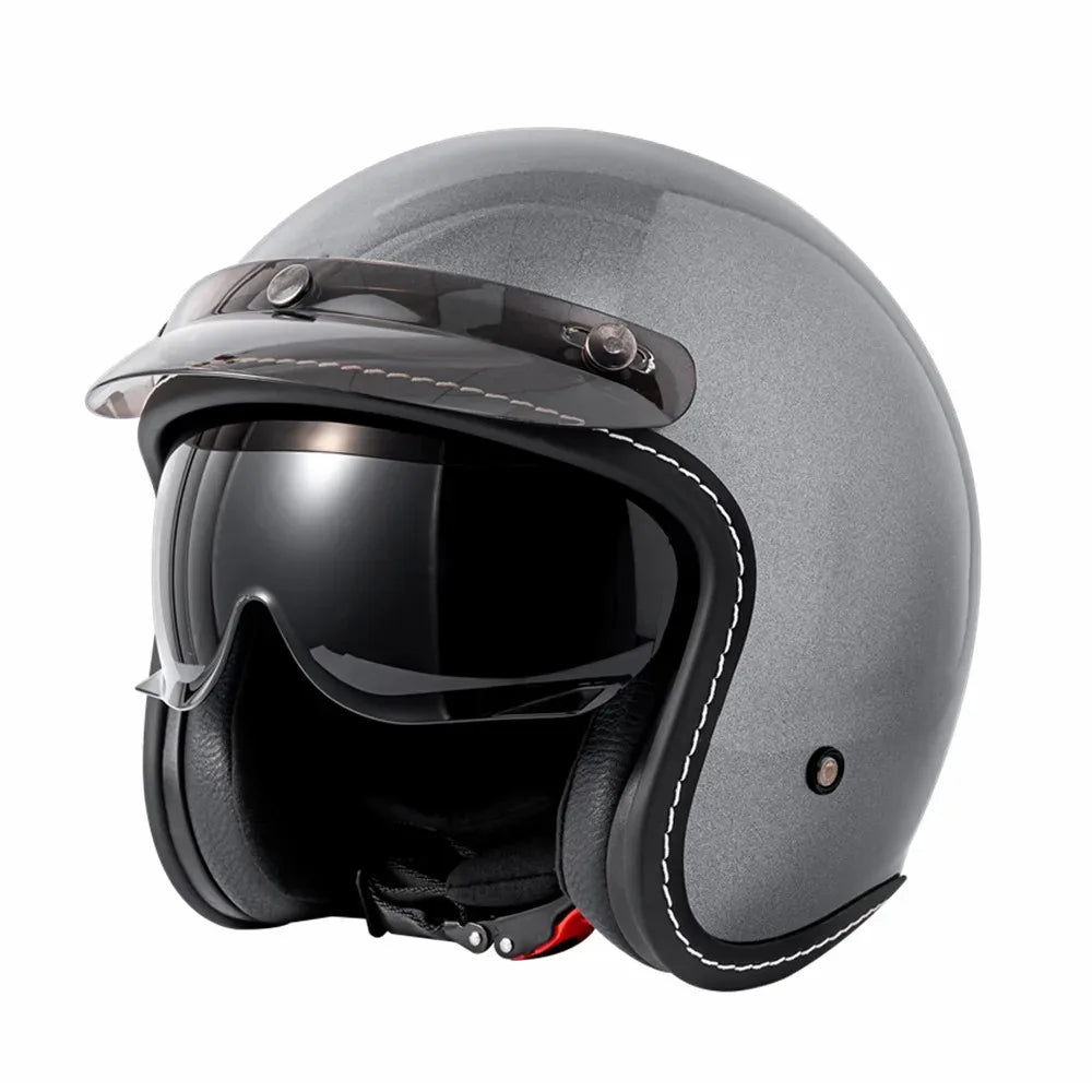 HOT Open Face Motorcycle Helmet Vintage Moto Helmet Unique Retro Motorbike 3/4 Half Helmet Removable lining cascocascospara moto